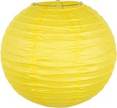 18 stuks: Papieren lampion - geel met draadstalen frame - 25cm