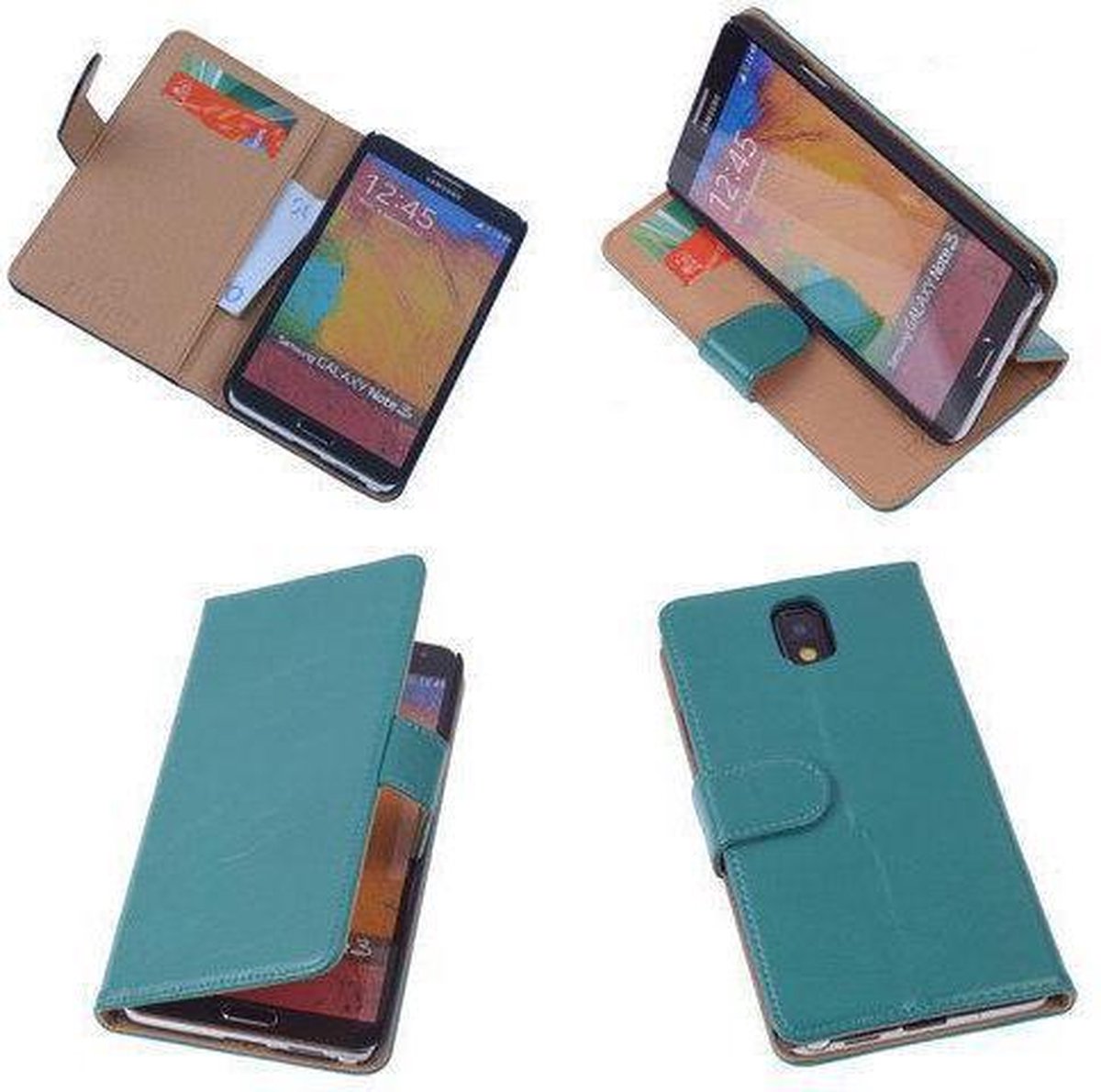 PU Leder Groen Samsung Galaxy Note 3 Neo Book/Wallet Case/Cover Hoesje