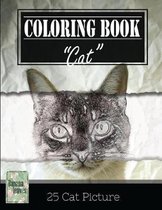 Cute Cat Kitten Grayscale Photo Adult Coloring Book, Mind Relaxation Stress Relief