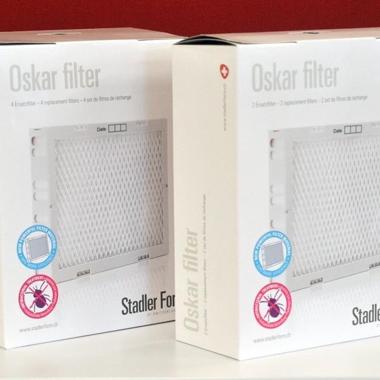 Verpakkingen van Oskar filter vervangingsfilters.