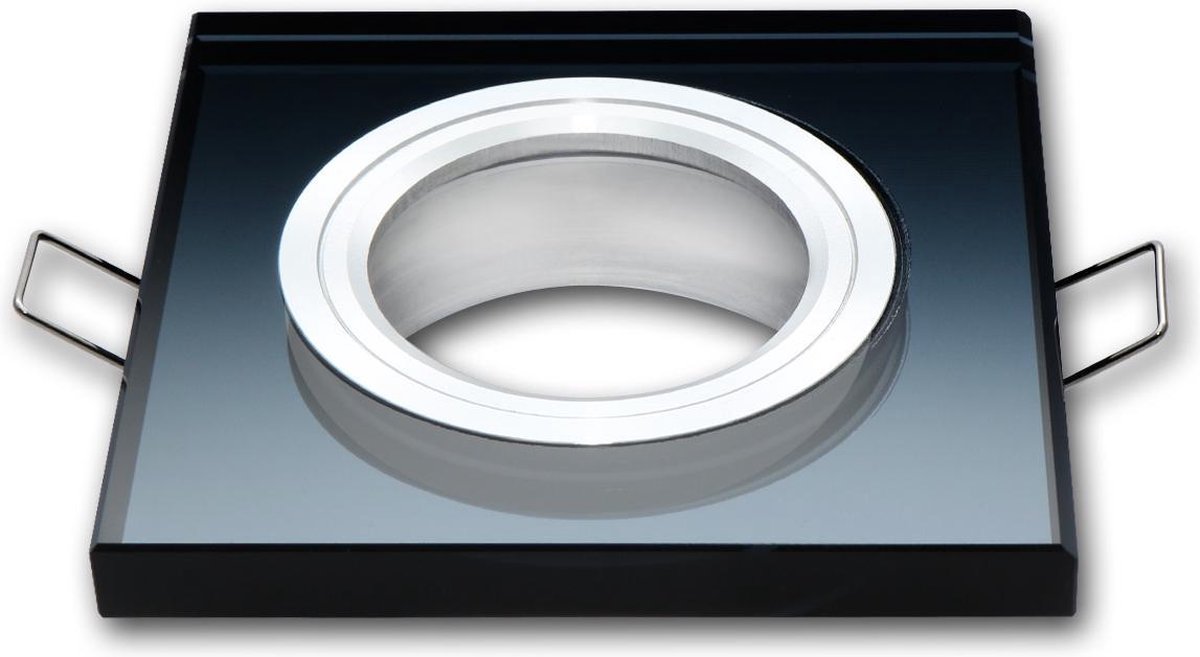 LED line Inbouwspot - Vierkant - Glas - GU10 Fitting - 90x25 mm - Zwart