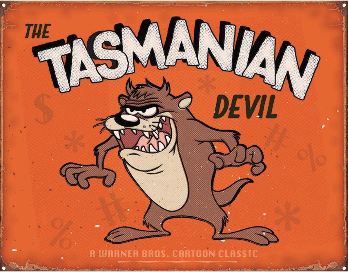 Tasmanian Devil Wandbord - Metaal - 30 x 40 cm