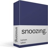 Snoozing - Laken - Katoen - Eenpersoons - 150x260 cm - Navy