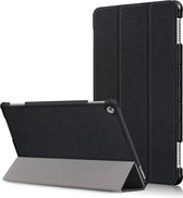 Tri-Fold Book Case met Wake/Sleep - Geschikt voor Huawei MediaPad M5 Lite 10 Hoesje - Zwart