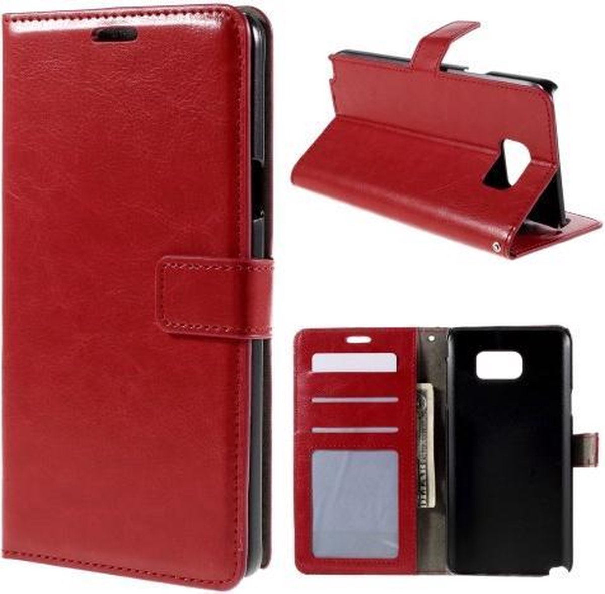 Cyclone wallet case hoesje Geschikt voor: Samsung Galaxy A7 2016 rood