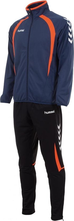 Hummel Team Poly Trainingspak - Maat L - Mannen - blauw/oranje/zwart |  bol.com