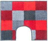 Casilin Blocks WC-mat - 60 x 50 cm - Met uitsparing - Antislip - Rood