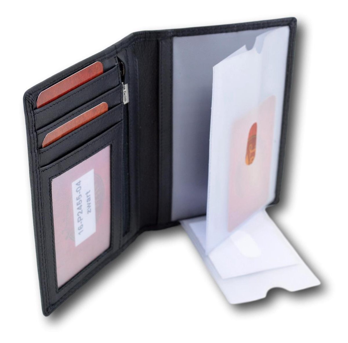 LeonDesign - Paspoort hoesje - Leer - Compact - Zwart