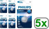 5 Stuks - Philips CR2032 3v lithium knoopcelbatterij