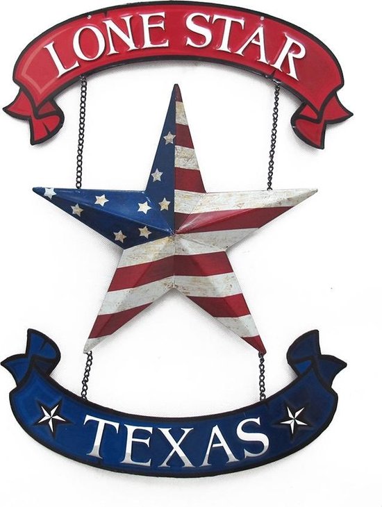 Signs-USA Lone Star Texas - Retro Wandbord - Metaal