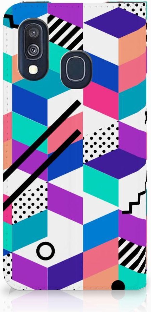 Samsung Galaxy A40 Stand Case Blokken Kleurrijk