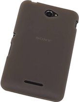 Sony Xperia E4 - TPU Hoesje Transparant Grijs - Back Case Bumper Hoes Cover