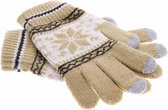 Beige Noorse touchscreen handschoenen