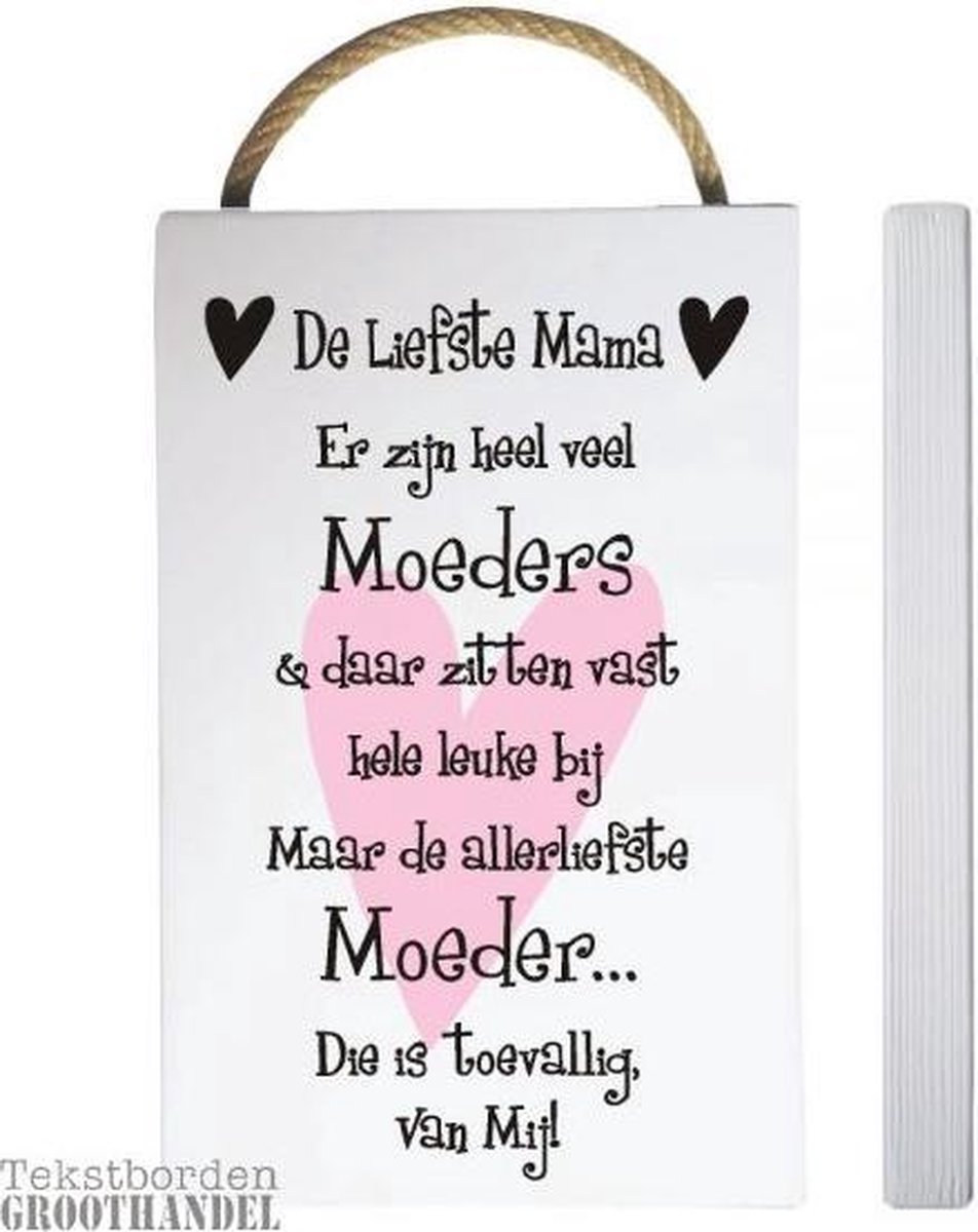 Betrouwbaar Verzoenen zomer S179 Liefste mama W/Roze zwart steigerhouten tekstbord. | bol.com
