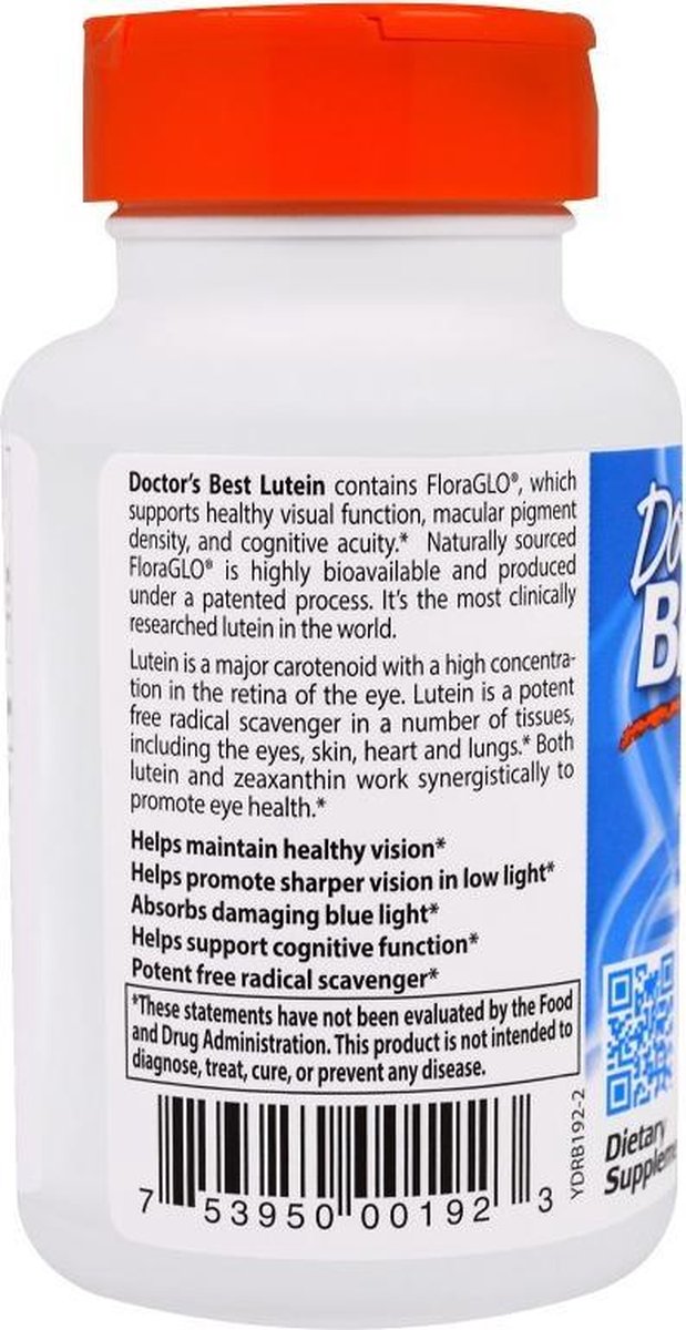 Lutein with FloraGlo Lutein 20 mg (60 Softgels) - Doctor's Best