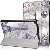 iPad (2017) smart case hoes map parijs eiffeltoren + back cover