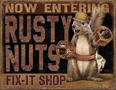 Signs-USA Rusty Nuts Fix it Shop - retro wandbord - 40 x 30 cm