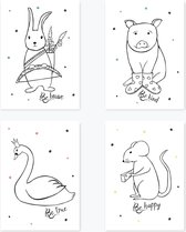 Kaarten set Be Brave set 4 Postkaarten Wenskaartenset