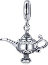 Zilveren hangende bedel Aladdin's lamp