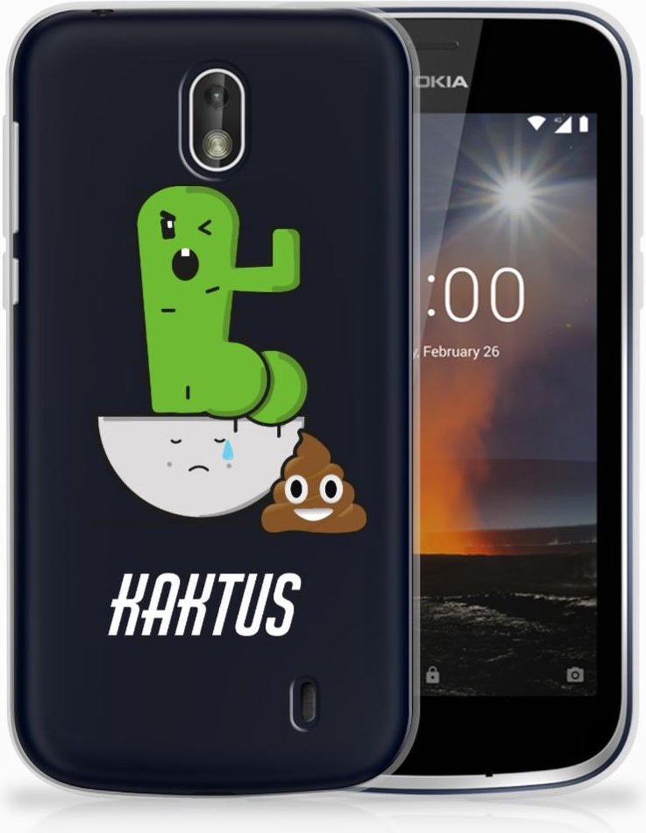 Nokia 1 Telefoonhoesje met Naam Cactus Poo