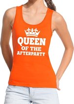 Oranje Queen of the afterparty tanktop / mouwloos shirt dames - Oranje Koningsdag kleding S