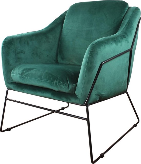 DS4U® Antonio fauteuil - sofa - - velvet - velours - fluweel - zwart... | bol.com