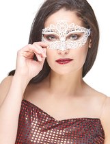 PARTYPRO - Wit kant masker voor volwassenen - Maskers > Masquerade masker