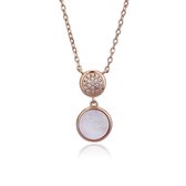 Orphelia ZK-7431 - Ketting Circles - Zilver 925 - Zirkonia / Mother of Pearl - 45 cm