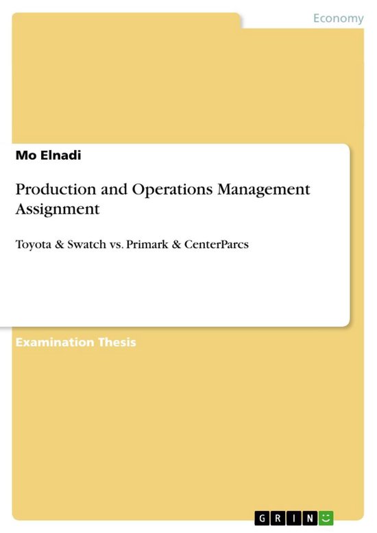 Production and Operations Management Assignment: Toyota & Sw ... - cover