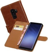 Mobieletelefoonhoesje - Zakelijke PU leder booktype hoesje voor Samsung Galaxy S9+ bruin
