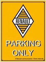 Renault Parking Only Metalen Wandbord 20x30 cm