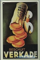 Verkade Biscuits reclame Rol Beschuit reclamebord 10x15 cm