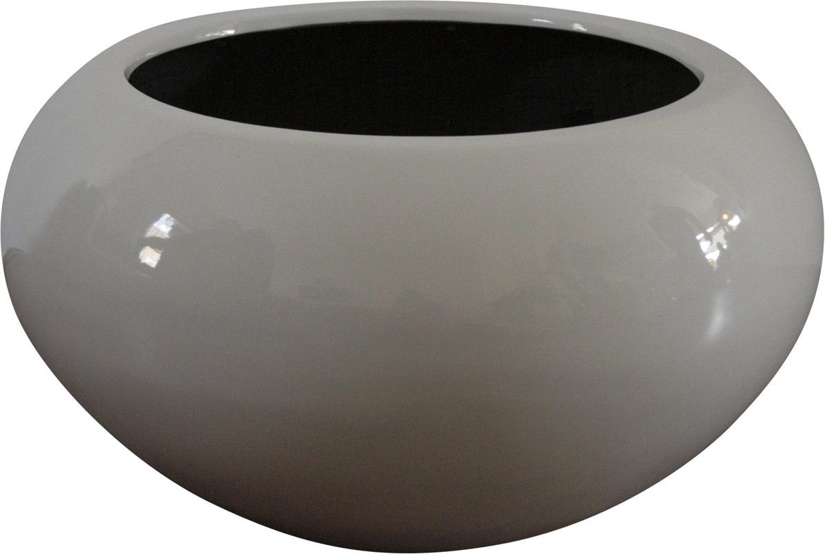 Bloempot hoogglans wit 47 cm (diameter) x 25 cm (hoogte) | bol.com