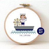 Boot Kapitein borduurpakket. DIY Nautische decoratie voor boot. Boot decoratie borduurpakketten kado voor haar