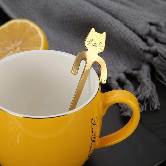 Theelepeltje Kat - RVS Koffielepel Multi kleur - Ziggy Cadeau Theelepeltje Kat - RVS Koffielepel Multi kleur - Ziggy Cadeau