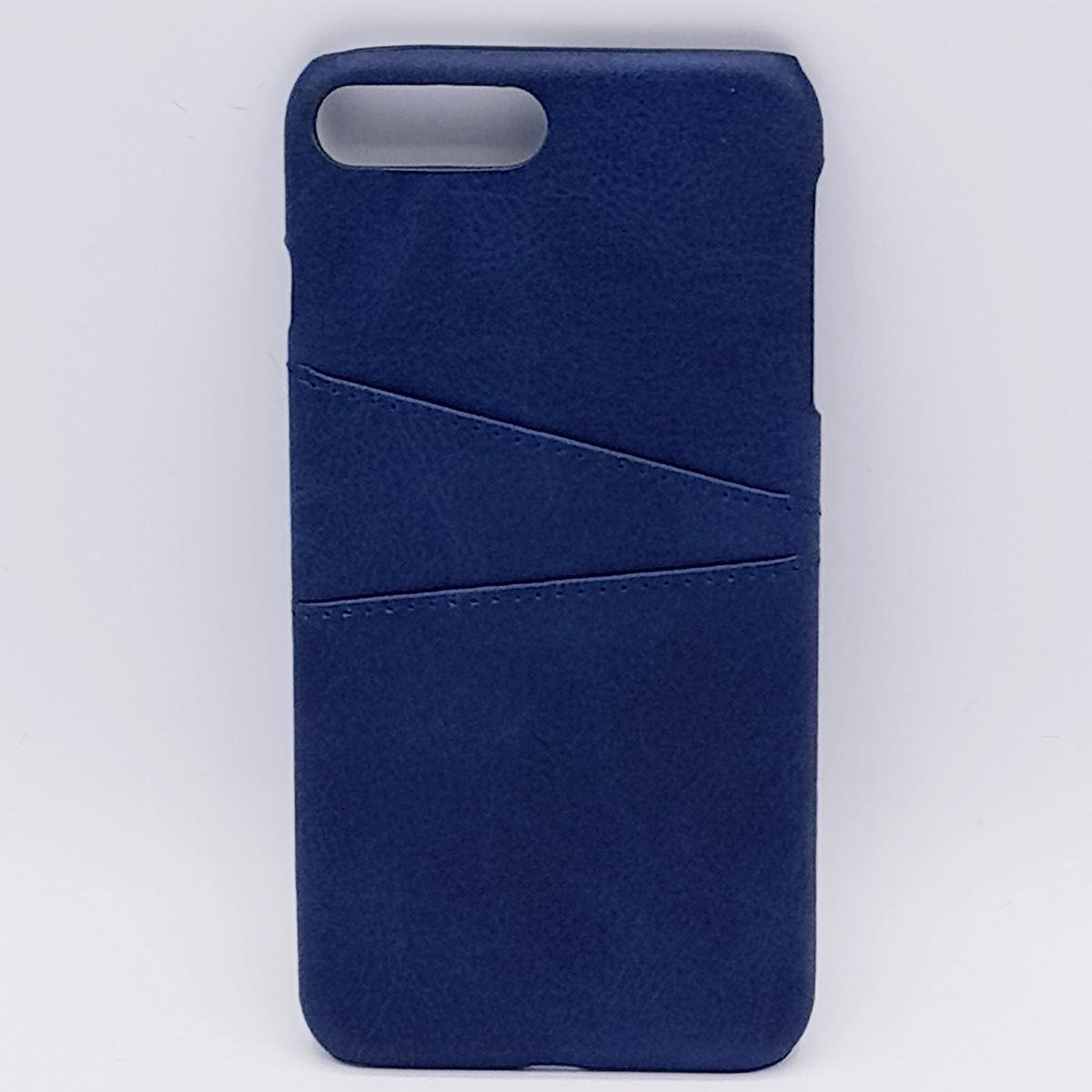 Geschikt voor IPhone 7 Plus – kunstlederen back cover / wallet – blauw