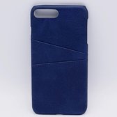 Voor IPhone 7 Plus – kunstlederen back cover / wallet – blauw