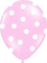 Partydeco - Ballonnen Baby roze dots wit 10 stuks