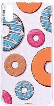 Shop4 - Geschikt voor iPhone Xr Hoesje - Zachte Back Case 3D Diamant Donuts