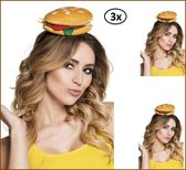 3x Hamburger op hoofdband