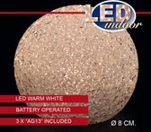 4 stuks Batterijverlichting bal 8cm 1l led warmwit incl, 3x ag13