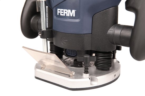 FERM - PRM1015 - Bovenfrees - 1300W - 2 Spantangen - 6mm - én - 8mm - Stofzuiger adapter - Ingebouwde - LED werkverlichting - Freesdiepte 60mm - Freesdiameter 30mm - 6-delige - Freesset - Parallelgeleider - Sjabloongeleider - Precisie bovenfrees
