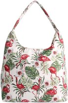 Signare Dames Handtas Hobo - Gobelin - Flamingo