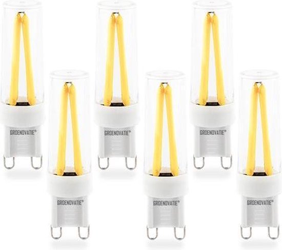 Groenovatie LED Filament Lamp G9 Fitting - 3W - 60x16 mm - Dimbaar - 6-Pack - Warm Wit