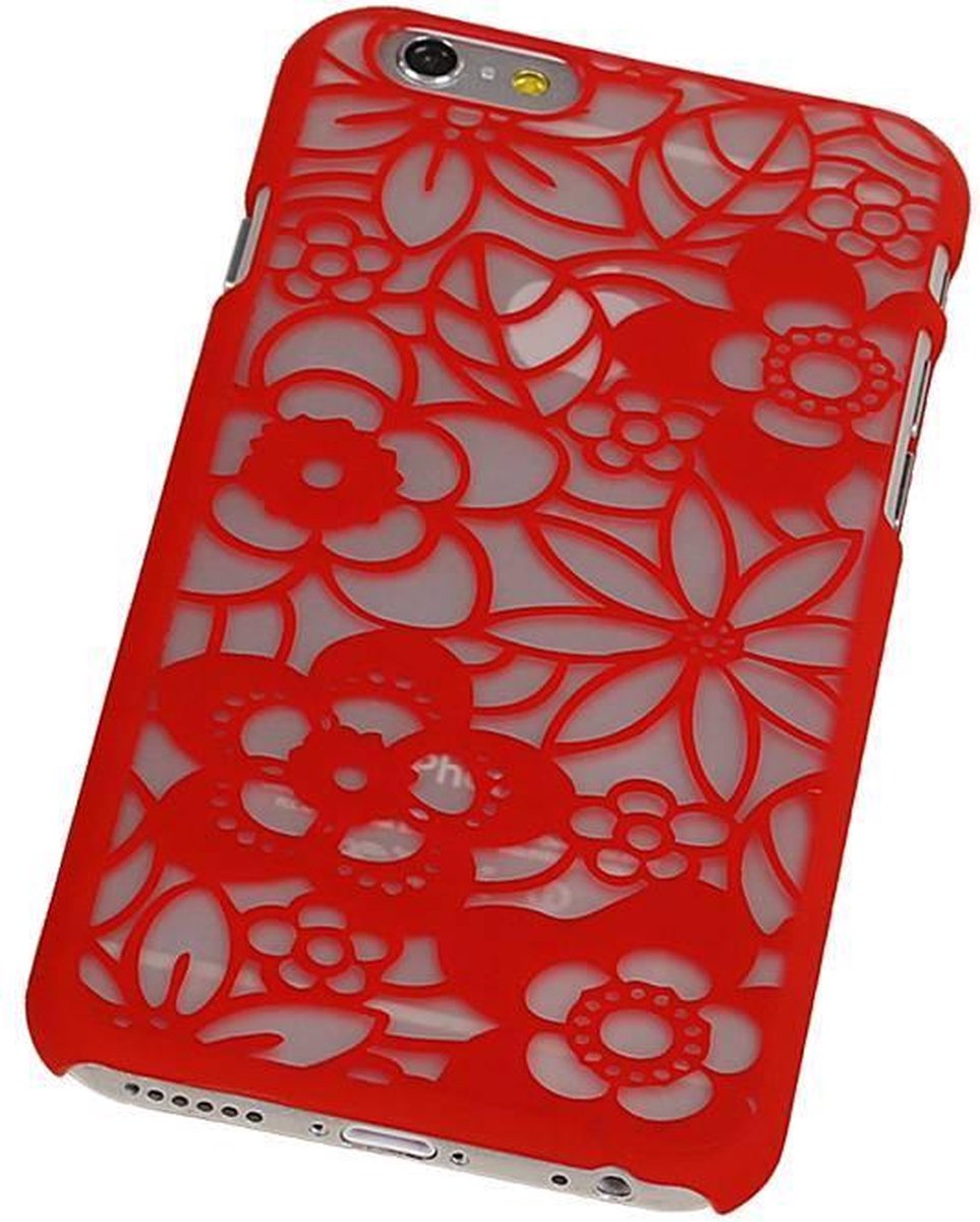 Apple iPhone 6 / 6S Hardcase Lotus Rood - Back Cover Case Bumper Hoesje op Prijzenvolger.com