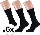 6 Paar grote maten sokken zwart maat 47/50