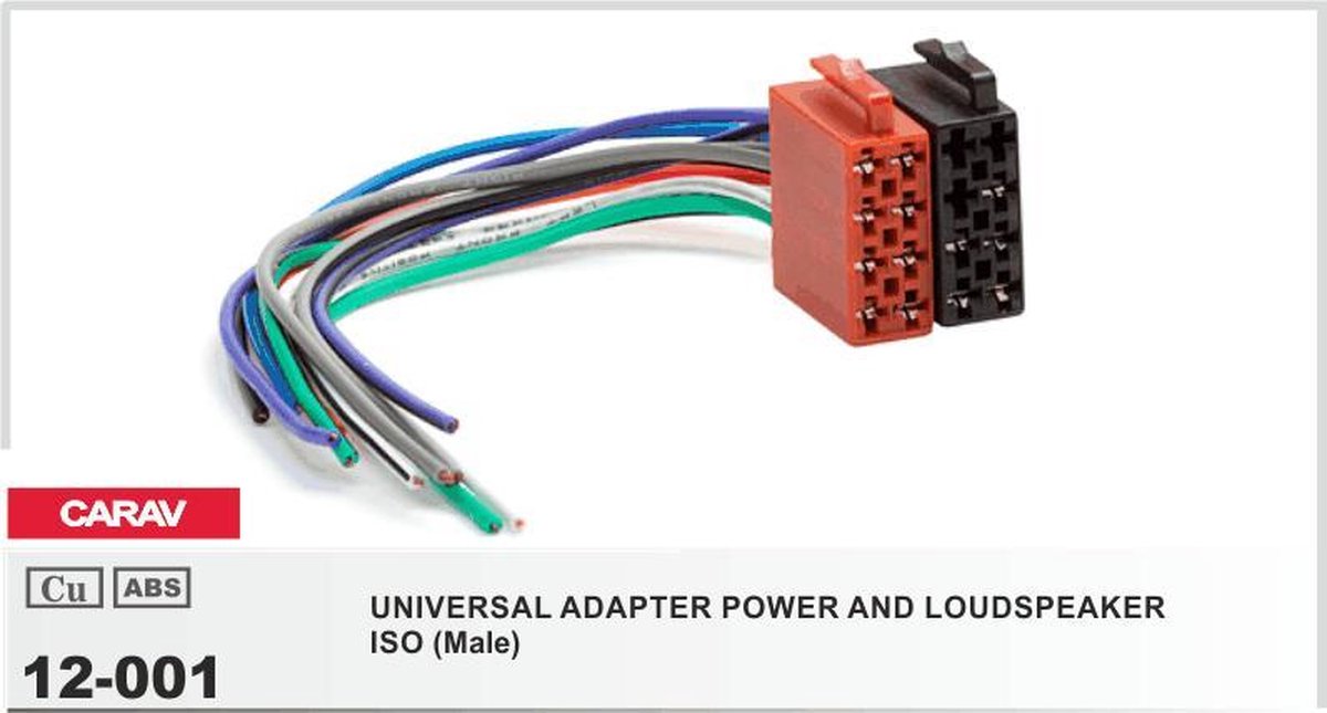 auto radio aansluitkabel / verloopkabel geschikt voor ISO (Male) / UNIVERSAL ADAPTER POWER AND LOUDSPEAKER Audiovolt 12-001 - Merkloos