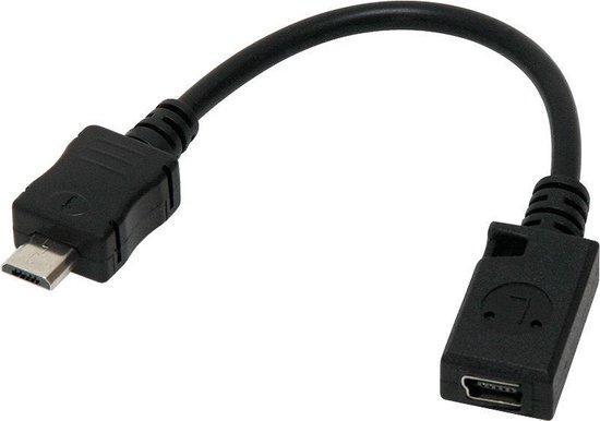 bruid Op risico repertoire Mini USB naar Micro USB Adapter - Zwart | bol.com