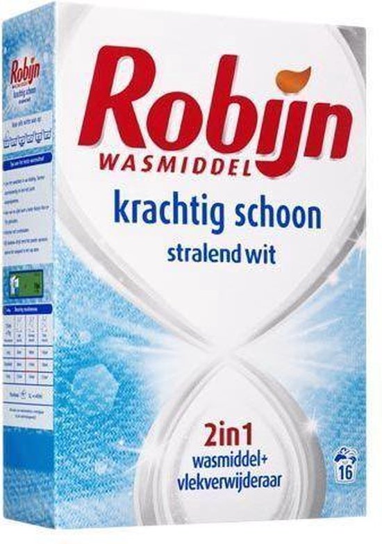 Robijn Krachtig Schoon Wit Waspoeder - 16 wasbeurten - 1,12 kg - Wasmiddel