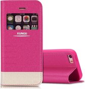 iPhone SE /  5 / 5S Xundd Fundas window view flip Case Cover Cover  Pink / Roze